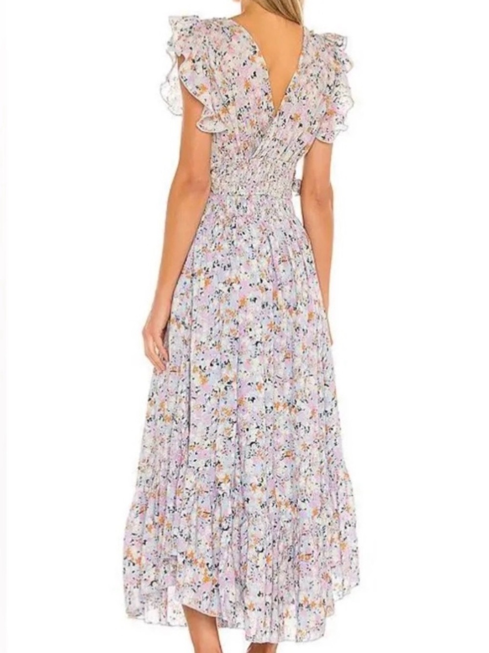 Free People Lavender Floral Ruffled Top and Maxi Skirt - Picture 5 of 8